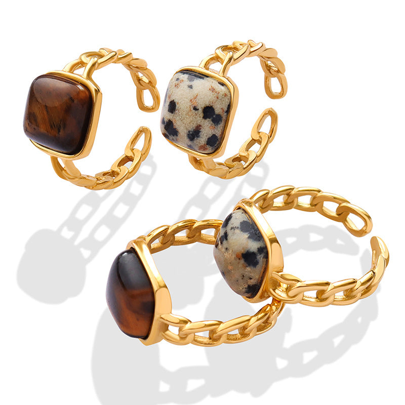 Square Tiger's Eye Stone Ring