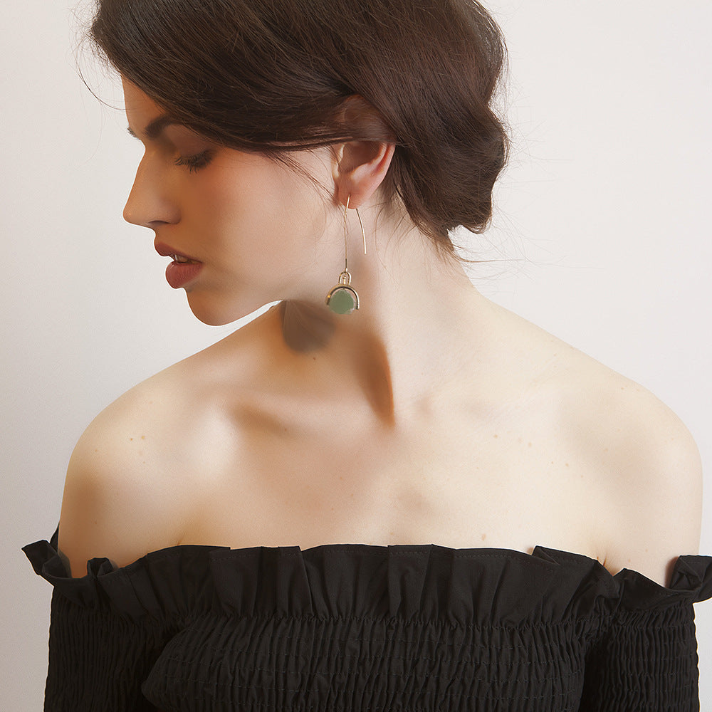 Irregular Stone Dangling Earrings