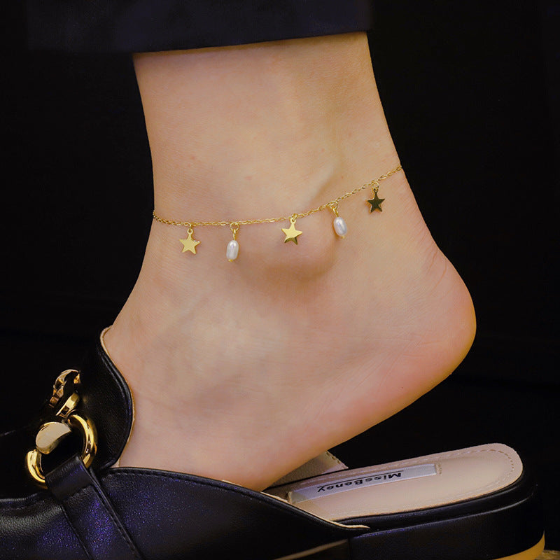 Pearl&Star Anklet