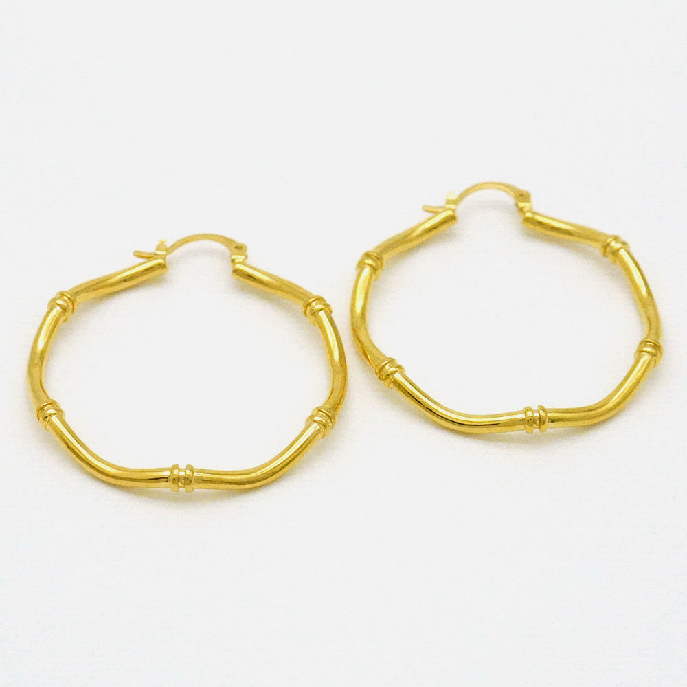Exaggerated Joints Hoop Earrings