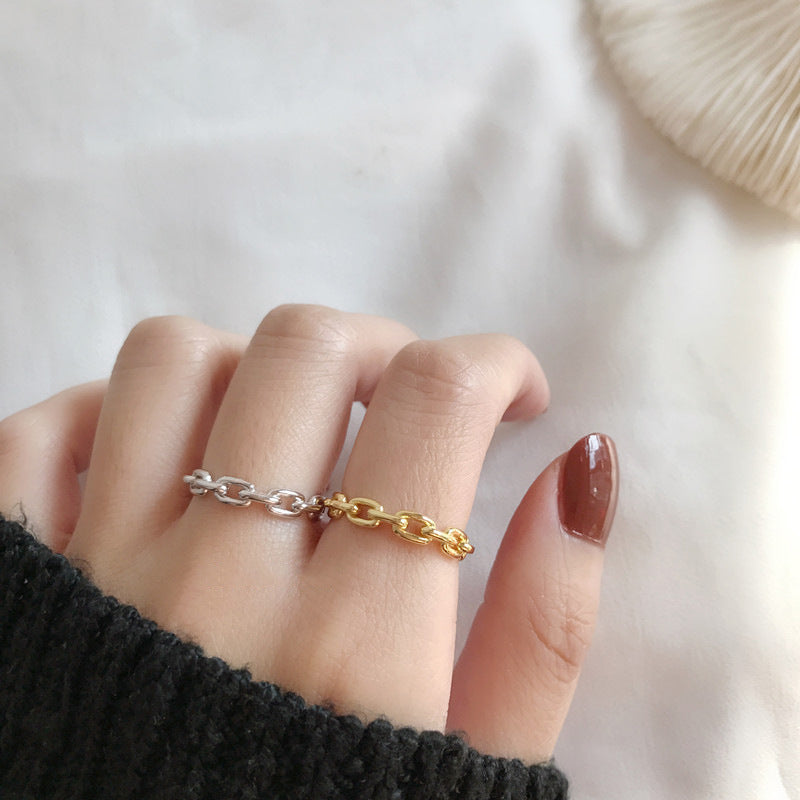 SAND Jewelry Everyday Structured Link Chain Ring
