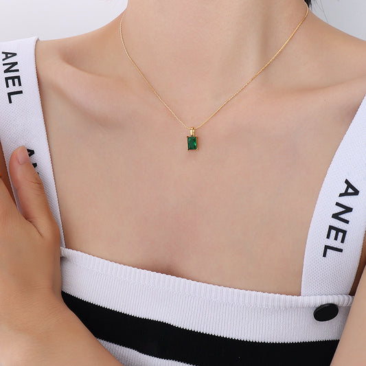 Cubic Emerald Green Necklace