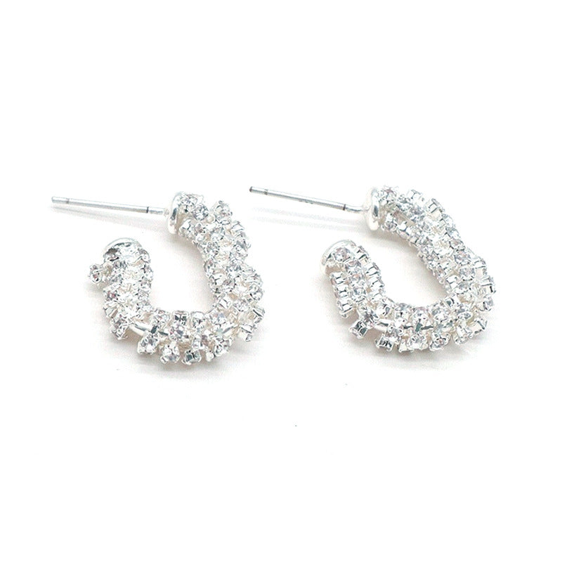 Super-glittering Hoop Eearrings