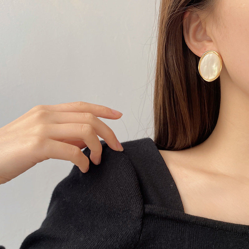 Oval Cat's Eye Earrings