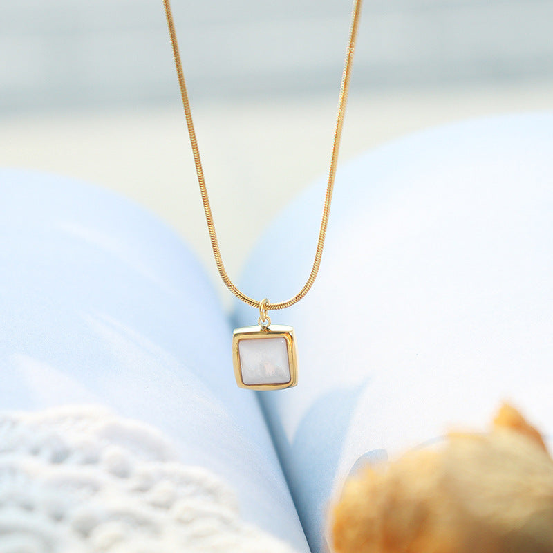 Square White Shell Necklace
