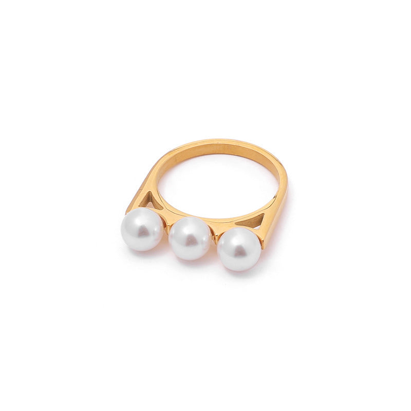 Triple Pearl Ring