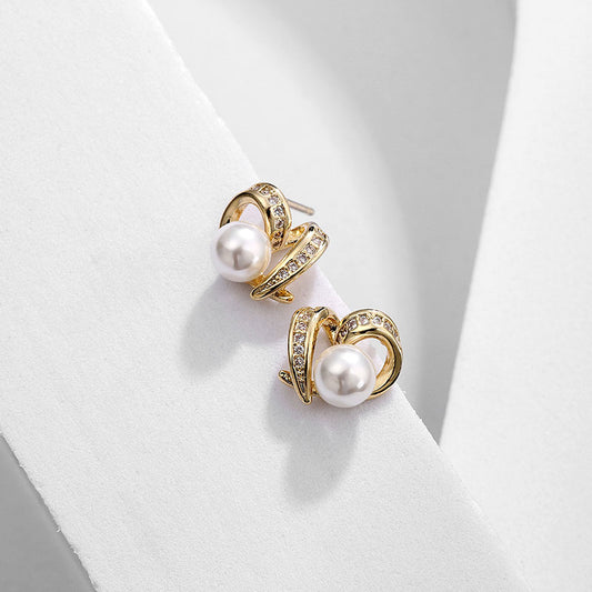 Pearl Heart Earrings