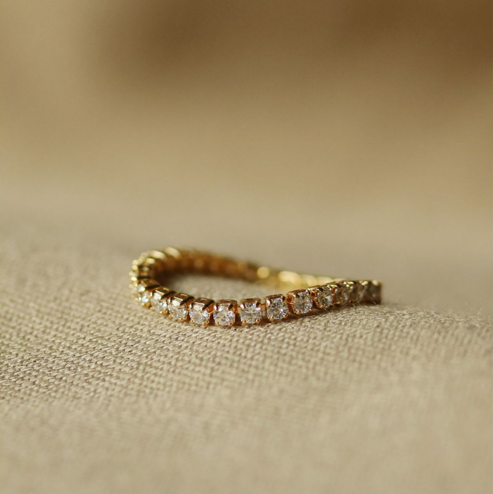 SAND Jewelry Trendy Sparkle Baguette Ring