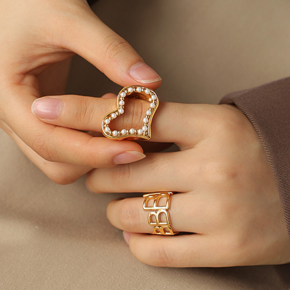 Pearl Heart Ring