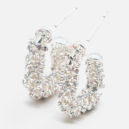 Super-glittering Hoop Eearrings