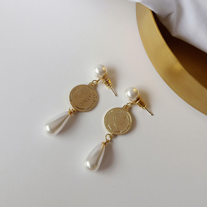 Pearl Medallion Earrings