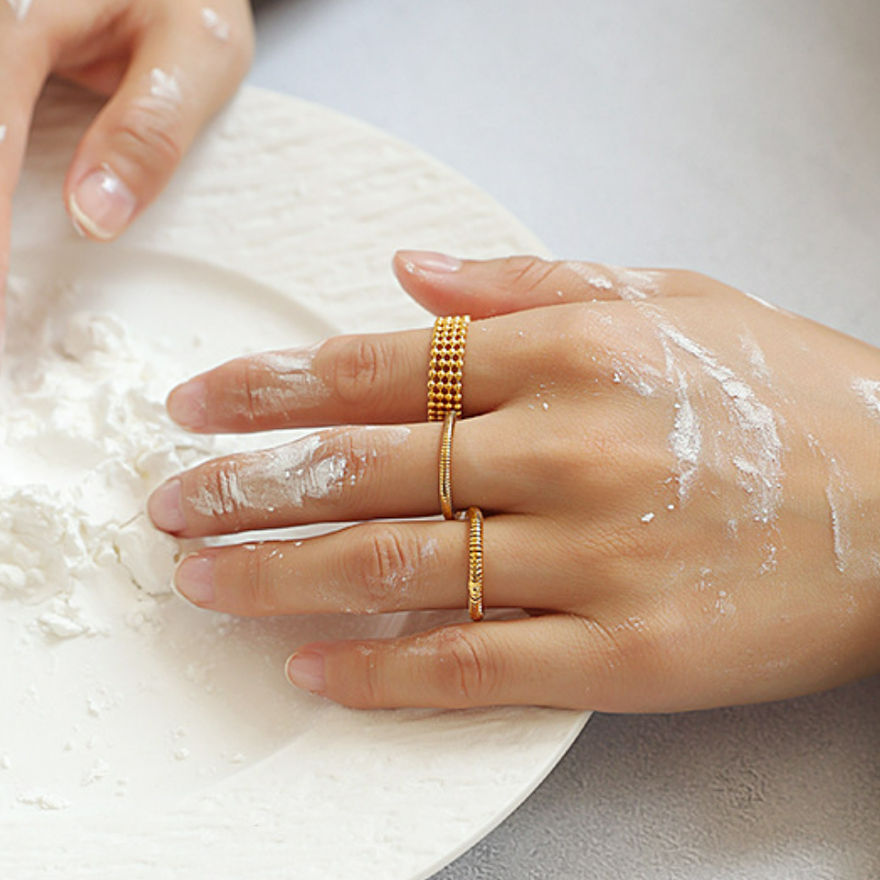 SAND Jewelry Gold Herringbone Chain Ring