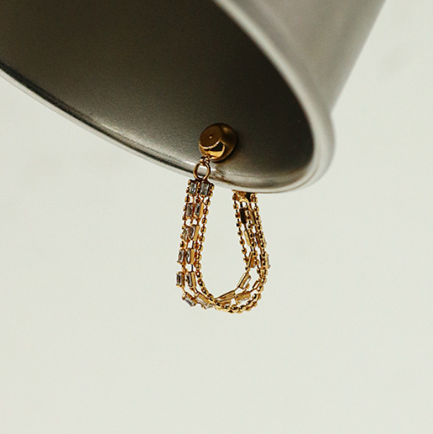 Diamond Raindrop Earclips