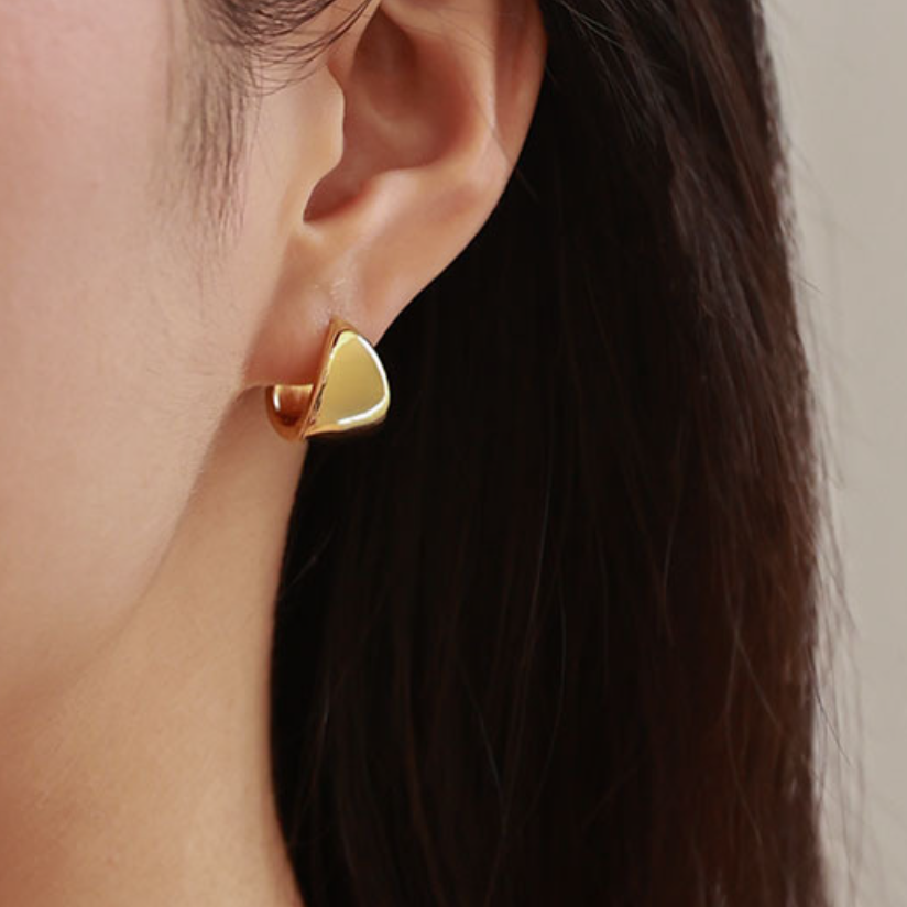 Abstract Clip Hoop Earrings
