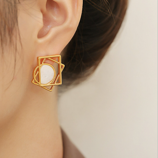 Combined Geometric Earrings