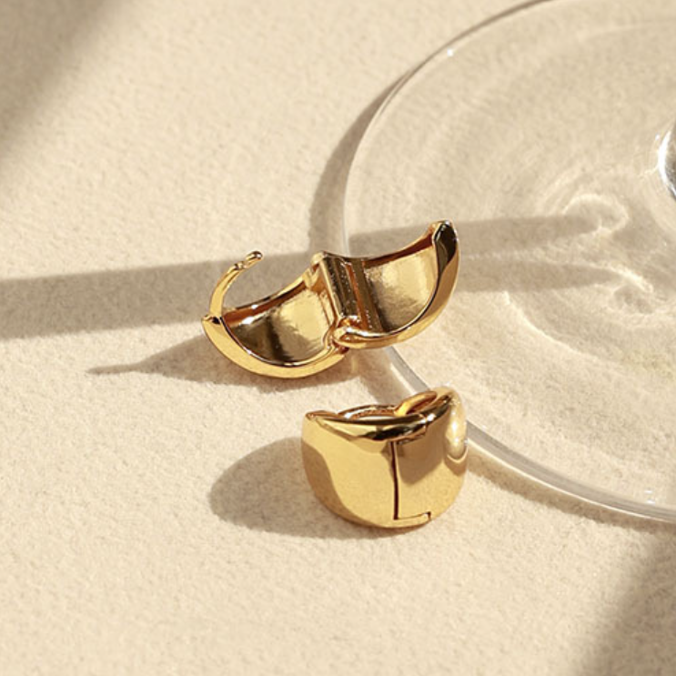 Abstract Clip Hoop Earrings