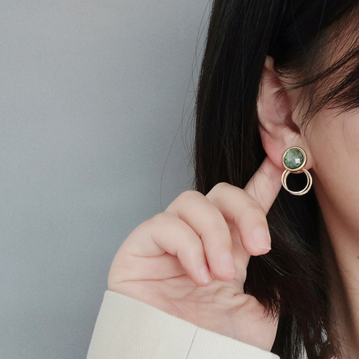 Agate Hoop Earrings