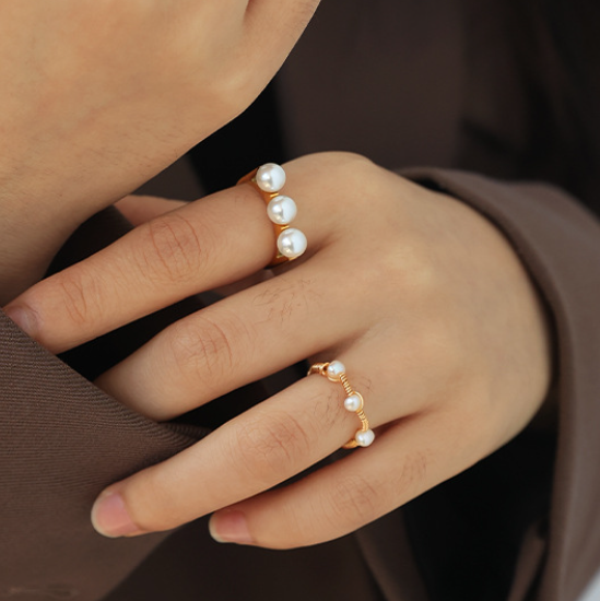 Triple Pearl Ring