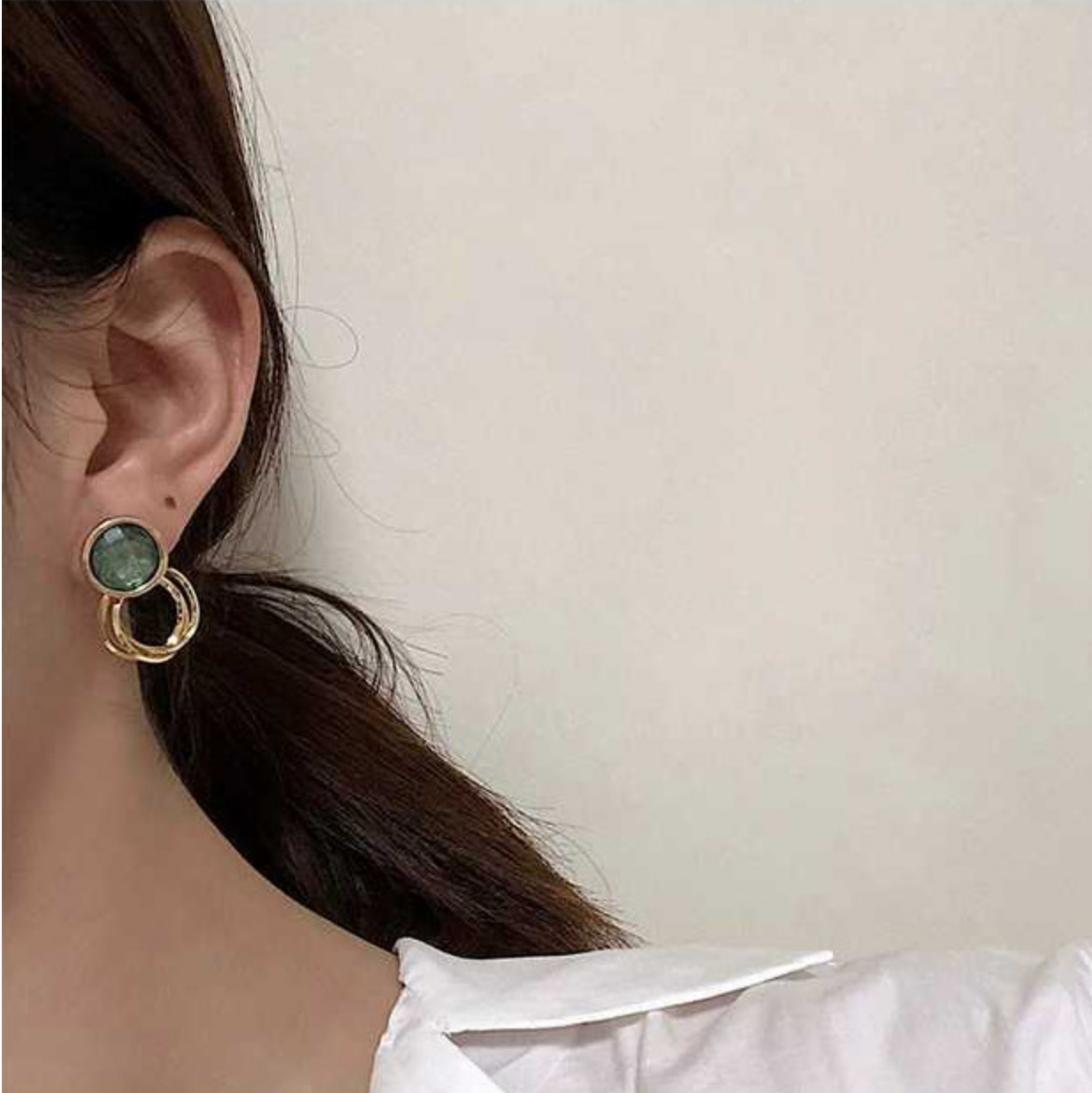 Agate Hoop Earrings