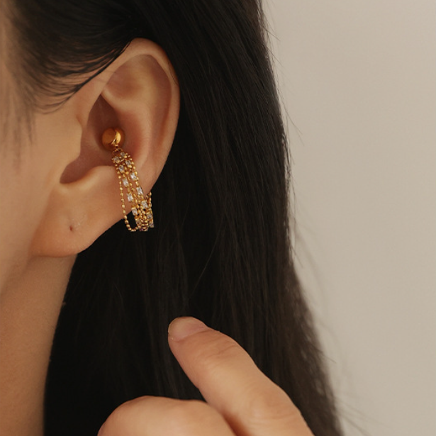 Diamond Raindrop Earclips